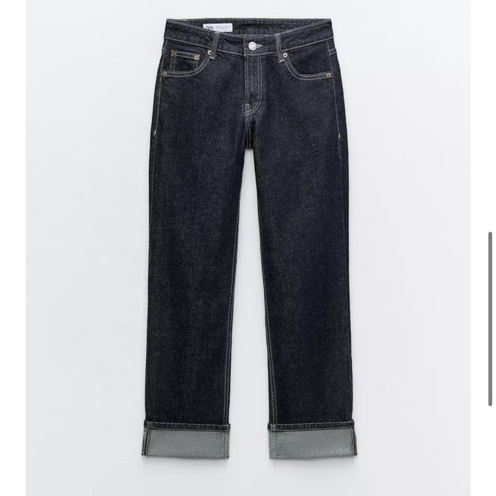 Zara Low Waist Cuffed Jeans